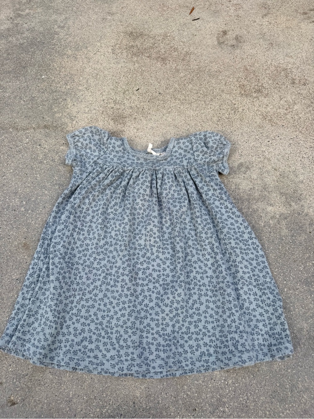 Little Cottpn Clothes Girls' Blue Floral Cotton Dress